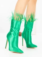 Botine cu Toc Subtire C-269 GREEN | STEPHAN