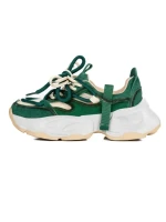 Pantofi Sport Dama din piele naturala 2586 CREAM-GREEN | FRANCO GERARDO
