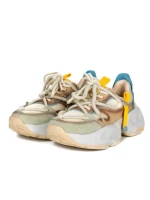 Pantofi Sport Dama din piele naturala 2586 CREAM-LIGHT GREEN | FRANCO GERARDO