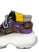 Pantofi Sport Dama din piele naturala HD7672 GREY-PURPLE | ADVANCER