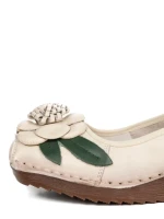 Pantofi Casual Dama din piele naturala F198 CREAM | FORMAZIONE
