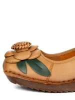 Pantofi Casual Dama din piele naturala F198 YELLOW | FORMAZIONE