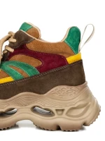 Pantofi Sport Dama din piele naturala HY6398 KHAKI-GREEN | ADVANCER