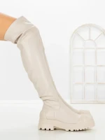 Cizme Dama cu talpa joasa C-201 BEIGE | STEPHAN