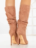 Botine cu Toc Subtire C-270 CHAMPAGNE | STEPHAN