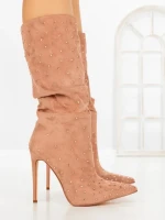 Botine cu Toc Subtire C-270 CHAMPAGNE | STEPHAN