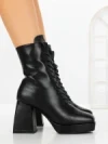 Botine cu Toc Gros JA-25 BLACK | STEPHAN
