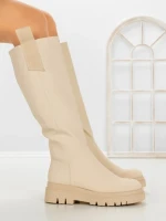 Cizme Dama cu talpa joasa 99-119 BEIGE | CM