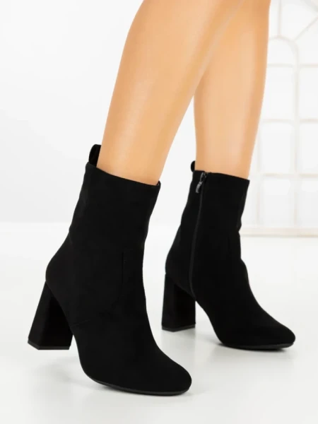 Botine cu Toc Gros 9063 BLACK | CM