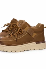 Ghete Barbati din piele naturala R028-1 KHAKI | ADVANCER