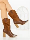 Botine cu Toc Gros 9964 CAMEL | SEASOND