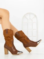 Botine cu Toc Gros 9964 CAMEL | SEASOND