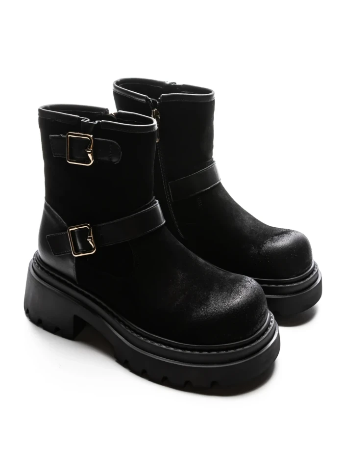 Ghete Dama din piele naturala 2810-2 BLACK | ADVANCER