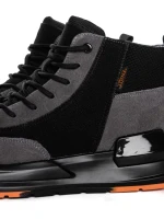 Ghete Barbati din piele naturala 3836 BLACK-GREY | ADVANCER