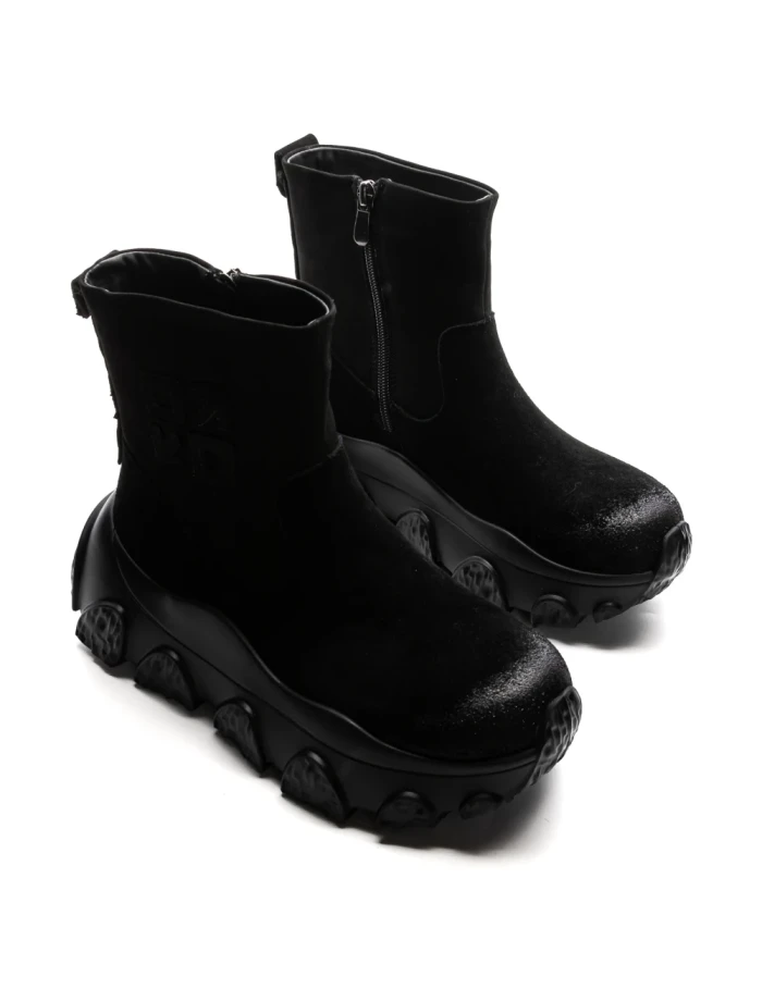 Ghete Dama din piele naturala 9805G BLACK | ADVANCER