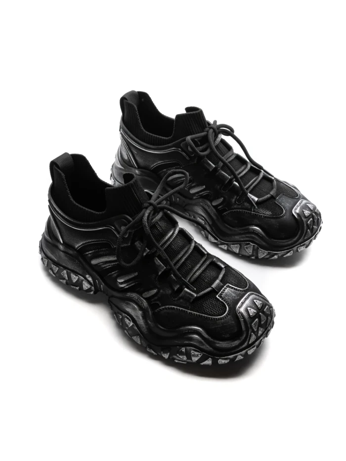 Pantofi Sport Barbati din piele naturala 5351 BLACK-GUN | ADVANCER