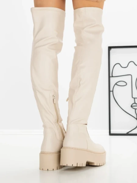 Cizme Dama cu Platforma W3032-1 BEIGE | BELLICY