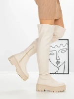 Cizme Dama cu Platforma W3032-1 BEIGE | BELLICY