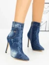 Botine cu Toc Subtire J6139 BLUE | MIA SHOES