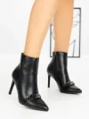 Botine cu Toc Subtire J6116 BLACK | MIA SHOES