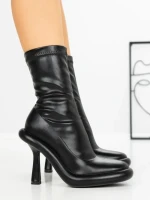 Botine cu Toc si Platforma J6156 BLACK | MIA SHOES