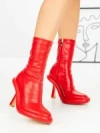 Botine cu Toc si Platforma J6156 RED | MIA SHOES