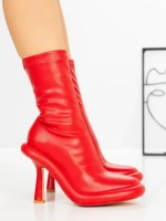 Botine cu Toc si Platforma J6156 RED | MIA SHOES