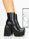Botine cu Toc Gros F0902 BLACK | MIA SHOES