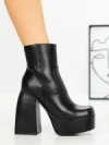 Botine cu Toc Gros F0902 BLACK | MIA SHOES