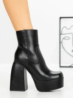 Botine cu Toc Gros F0902 BLACK | MIA SHOES