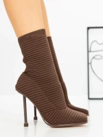 Botine cu Toc Subtire B5931 BROWN | MIA SHOES