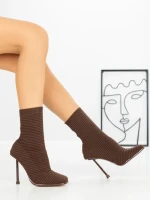 Botine cu Toc Subtire B5931 BROWN | MIA SHOES