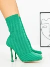 Botine cu Toc Subtire B5931 GREEN | MIA SHOES