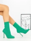 Botine cu Toc Subtire B5931 GREEN | MIA SHOES