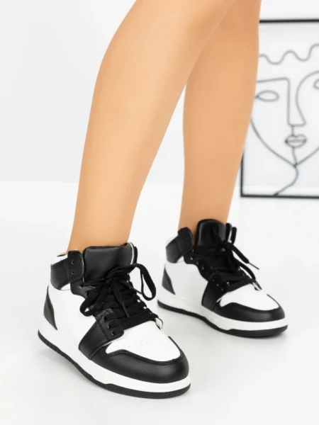 Sneakers Dama F005-2 WHITE-BLACK | COSTA SOL