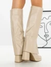 Cizme Dama cu Toc si Platforma QT07-12 BEIGE | BELLICY