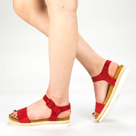 Дамски сандали WT63 Червено (K13) Mei