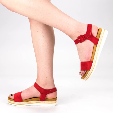 Дамски сандали WT63 Червено (K13) Mei