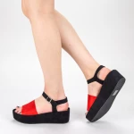 Дамски сандали на платформа 2017-19 Червено (B08) Mulanka