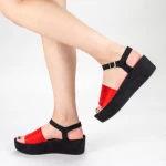 Дамски сандали на платформа 2017-19 Червено (B08) Mulanka