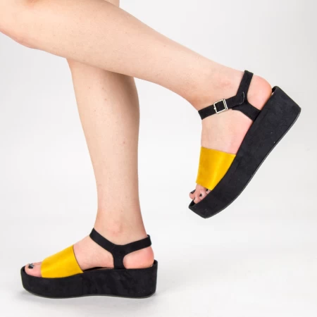 Дамски сандали на платформа 2017-19 Жълто (B08) Mulanka