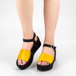 Дамски сандали на платформа 2017-19 Жълто (B08) Mulanka
