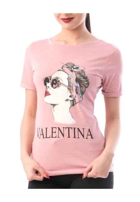 Дамска тениска 8122 VALENTINA Розов (G09) Adrom