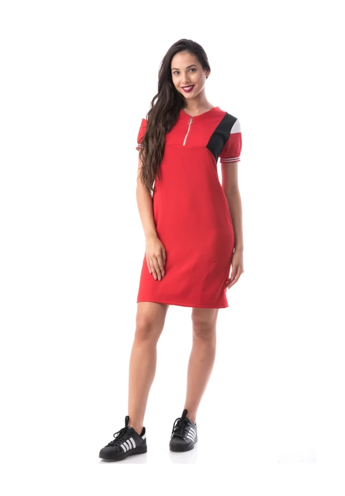 Дамска рокля 8286 Червено (G14) Adrom