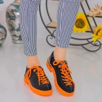Дамски ежедневни обувки MX155 Черен-Оранжево (K47) Mei