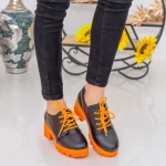 Дамски ежедневни обувки ZP1973 Черен-Оранжево (D19) Mei