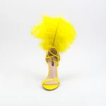 Дамски сандали с тънък ток XKK232 Жълто (L82) Mei