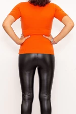 Дамска блуза с къс ръкав QF5017-5 Оранжево (G04) Fashion