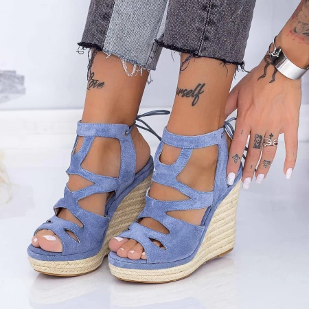 Дамски сандали на платформа HXS13 Синьо (K32) Mei