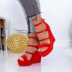 Дамски сандали на платформа XKK510 Червено (L17) Mei